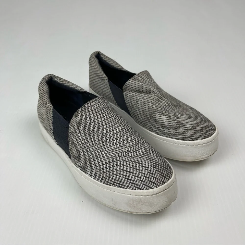 Vince Woven Slip On Platform Blair Navy Blue Sneakers